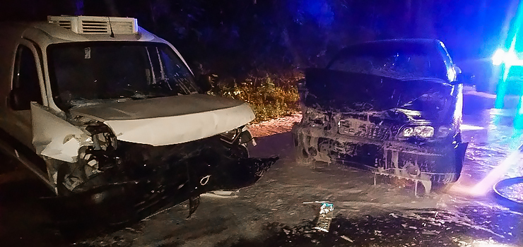 Czołowe zderzenie na drodze Sztutowo - Kąty Rybackie