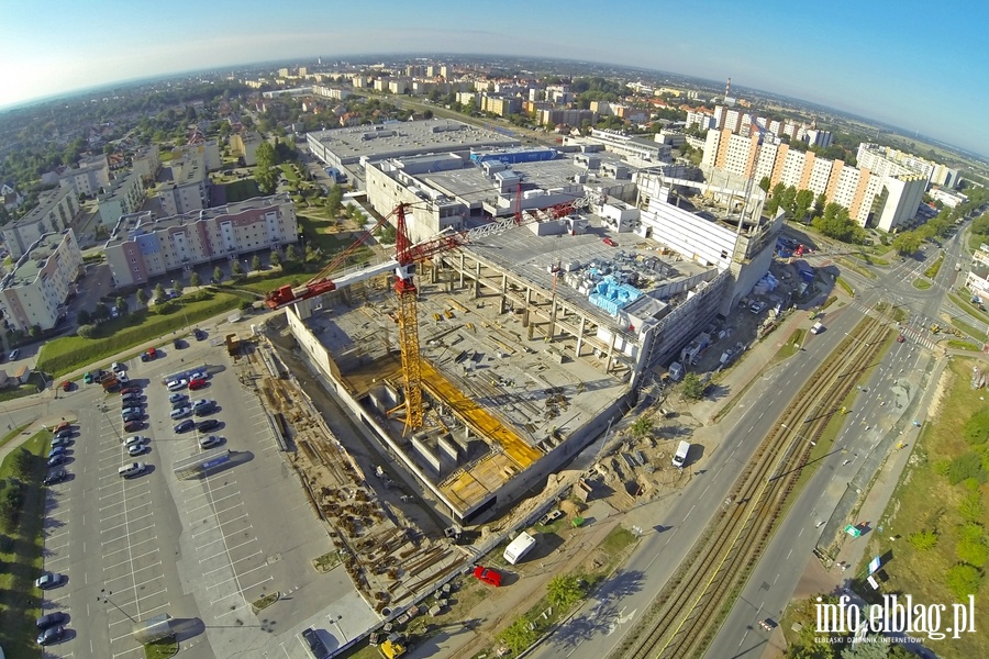 Rozbudowa Centrum Handlowego Ogrody w Elblgu z perspektywy lotu ptaka, fot. 1