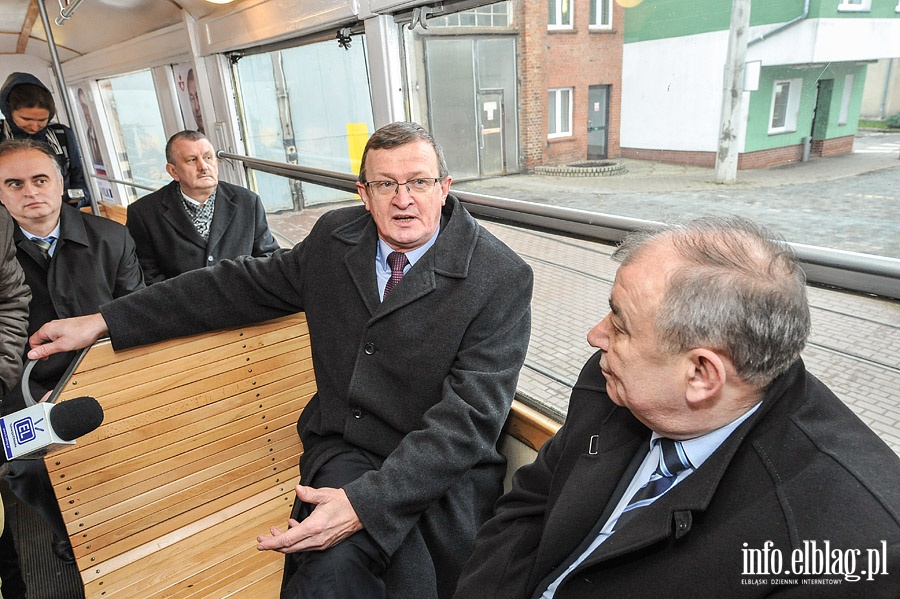 Konferencja prasowa prezydenta Jerzego Wilka w zabytkowym tramwaju typu N5, fot. 10