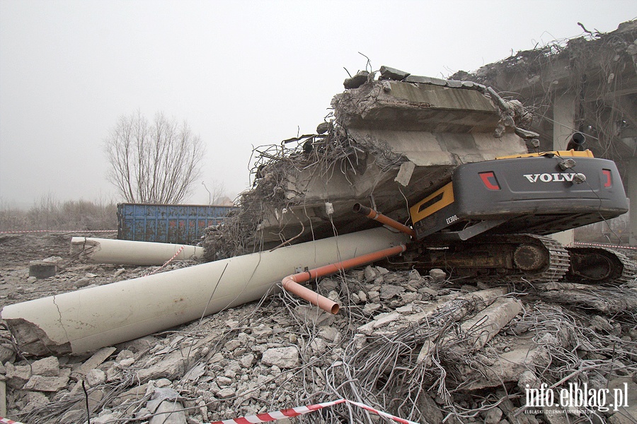 Wypadek przy rozbirce wiaduktu w cigu ul. Warszawskiej, fot. 4