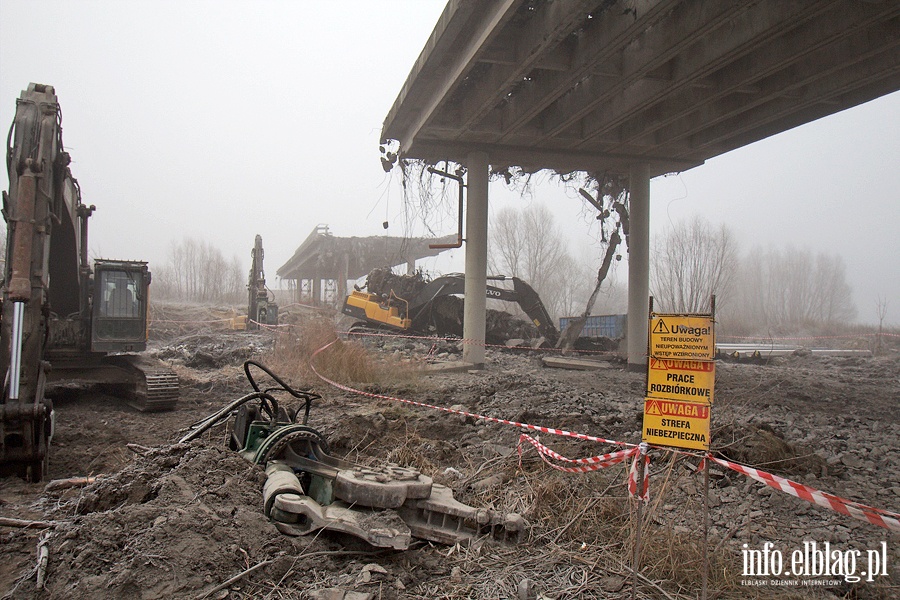 Wypadek przy rozbirce wiaduktu w cigu ul. Warszawskiej, fot. 18