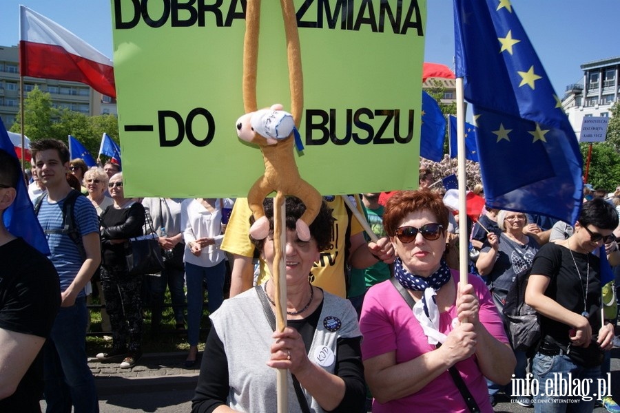 Elblanie podczas stoecznego przemarszu KOD "Jestemy i bdziemy w Europie!", fot. 6