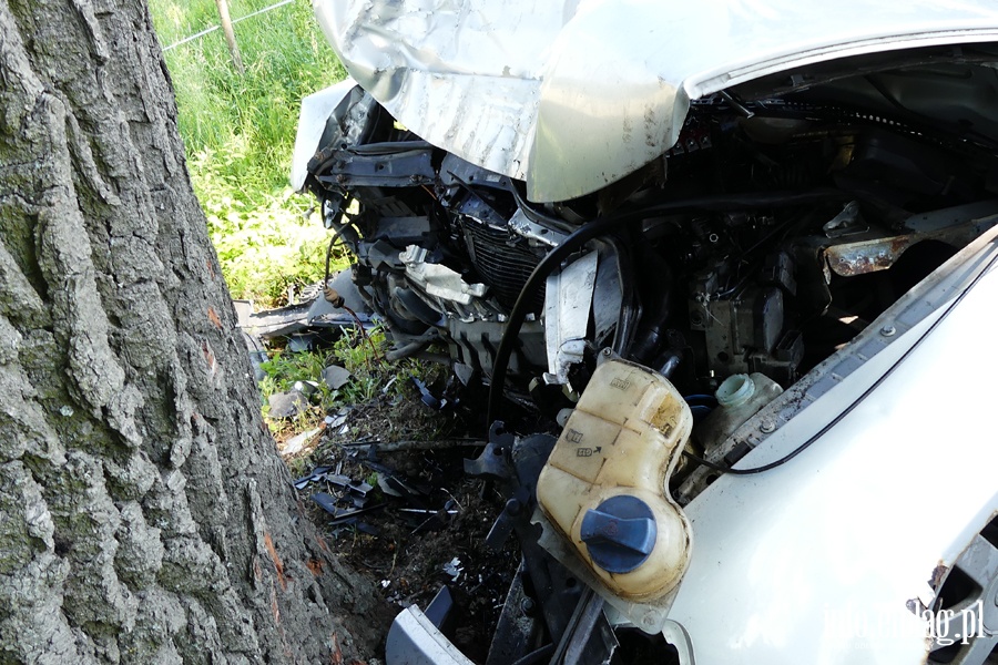 Wypadek koo Zastawna. Ranny kierowca w szpitalu po uderzeniu autem w drzewo, fot. 7