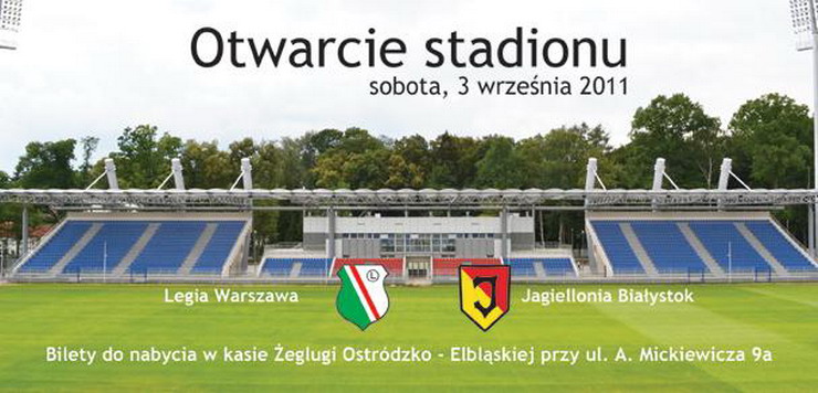 Legia zagra z Jagielloni na otwarcie stadionu w Ostrdzie