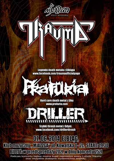 Trauma, Driller, Prafuria - metal w Mjazzdze - wygraj bilety!