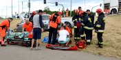 Grony wypadek na skrzyowaniu obwodnicy z ul. uawsk. Dwie osoby ranne. W akcji migowiec LPR