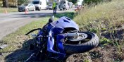 Nowy Dwr Elblski (za Jegownikiem): zderzenie motocykla z osobwk. Ranny motocyklista w szpitalu