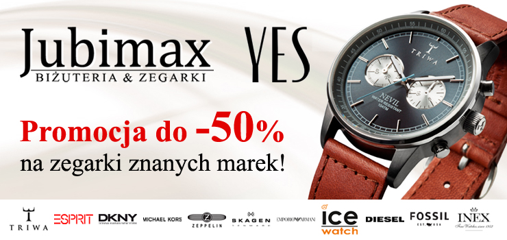 Promocja do – 50% na zegarki w Salonach Jubimax i YES