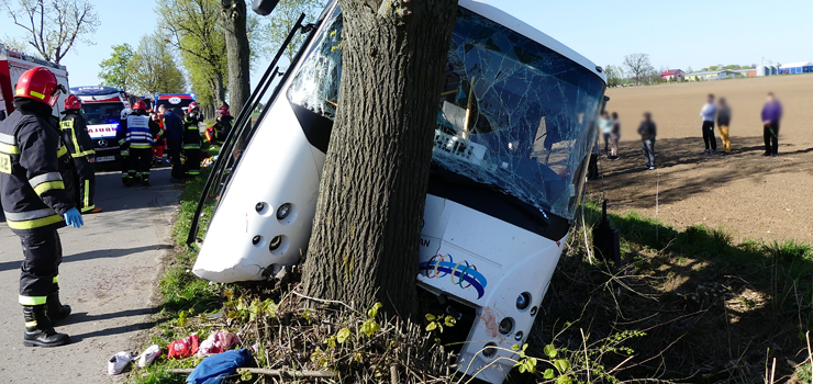 Wypadek midzy Zwierznem a Kpniewem. Autobus PKS uderzy w drzewo, osiem osb rannych