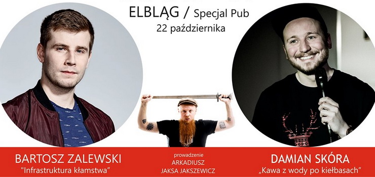 Stand-up w Elblągu! Wystąpi Bartosz Zalewski i Damian Skóra - wygraj bilety