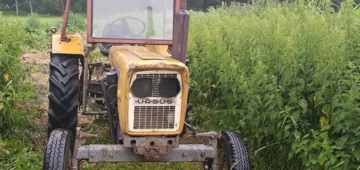 Policjanci wrd pokrzyw odnaleli „ciapka”. Skradziony traktor wrci do waciciela