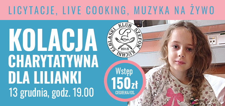 Kolacja charytatywna dla Lilianki w Amore Mio przełożona (aktualizacja)