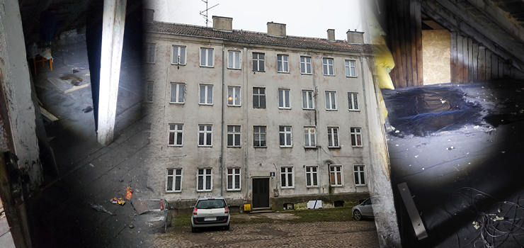 Tak wygląda strych po deszczu. Kto będzie odpowiedzialny za wypadek przy Tamce 9-10?