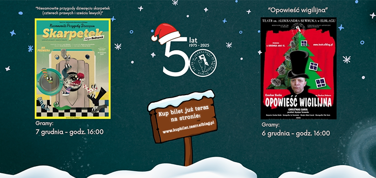 Osiemnastka „Opowieści wigilijnej” i „Skarpetki” na Mikołajki w elbląskim teatrze