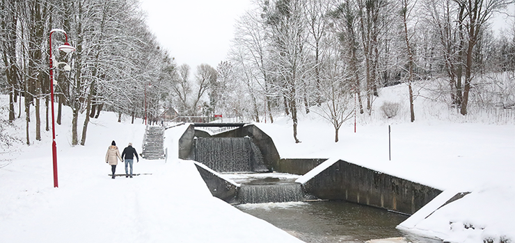Zima na dobre zawitała do Elbląga - zobacz zdjęcia i film z Parku Dolinka