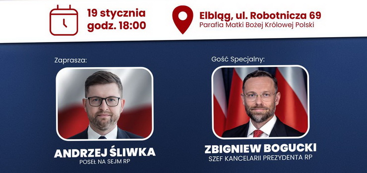 Szef Kancelarii Prezydenta RP Zbigniew Bogucki przyjedzie do Elbląga