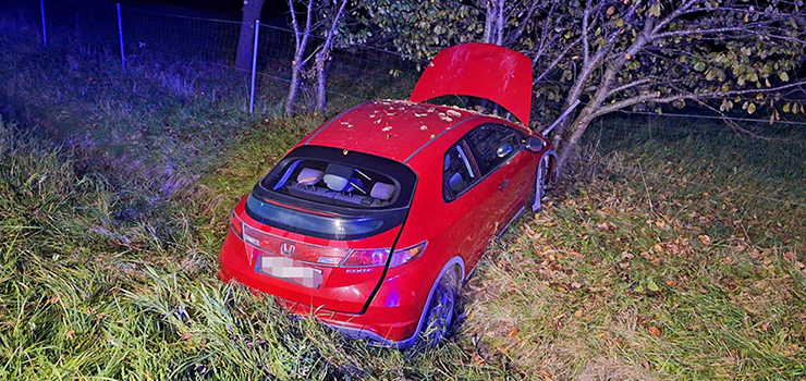 Honda Civic wypadła z drogi S22