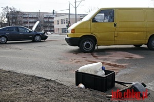 Niebezpieczne zderzenie z udziaem kobiety w ciy