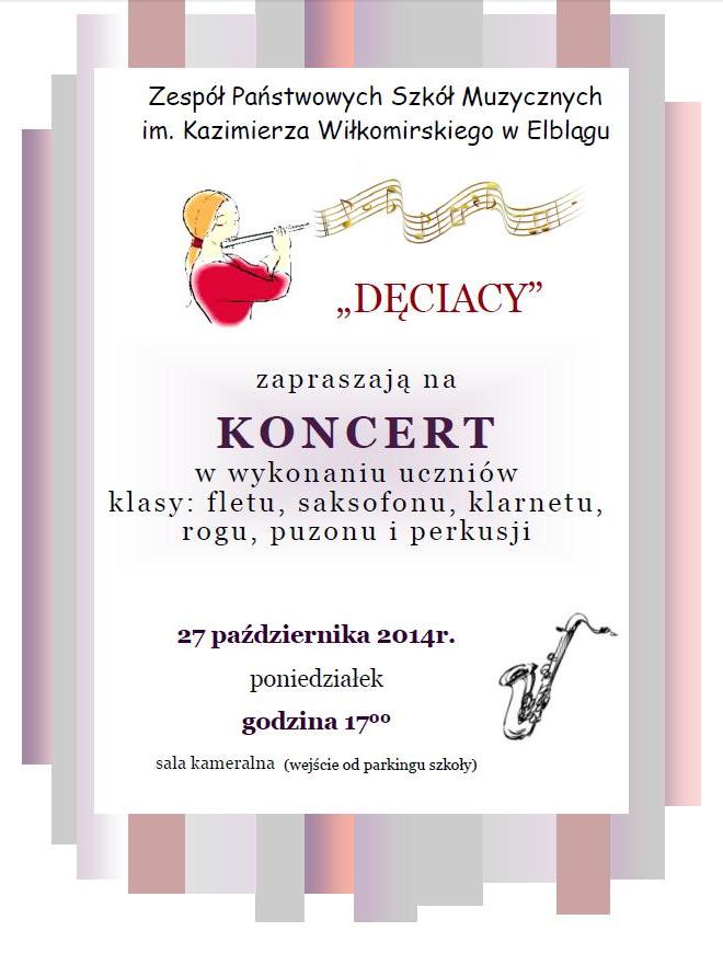 Zapraszamy na koncert do Sali kameralnej Zespou Pastwowych Szk Muzycznych 