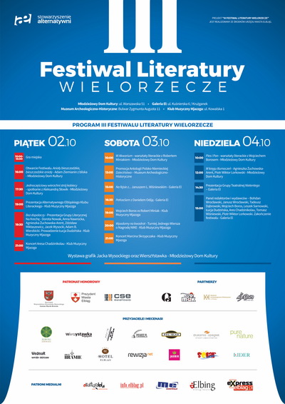 Z pocztkiem padziernika rozpocznie si trzecia edycja Festiwalu Literatury