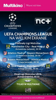 Pfinay Ligi Mistrzw UEFA na wielkim ekranie tylko w Multikinie! 