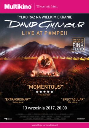 Wyjtkowy koncert Davida Gilmoura – Live at Pompeii 13 wrzenia w Multikinie 
