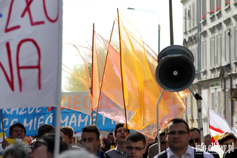 IV Marsz w obronie ycia i rodziny - Elblg 1.06.2014r., fot. 17