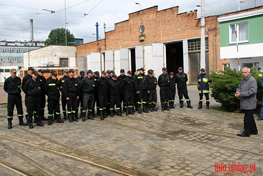 wiczenia poarnicze w zajezdni Tramwajw Elblskich, fot. 11