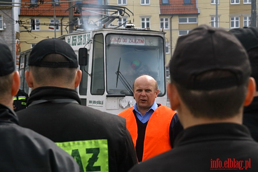 wiczenia poarnicze w zajezdni Tramwajw Elblskich, fot. 13