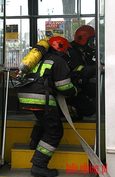 wiczenia poarnicze w zajezdni Tramwajw Elblskich, fot. 21