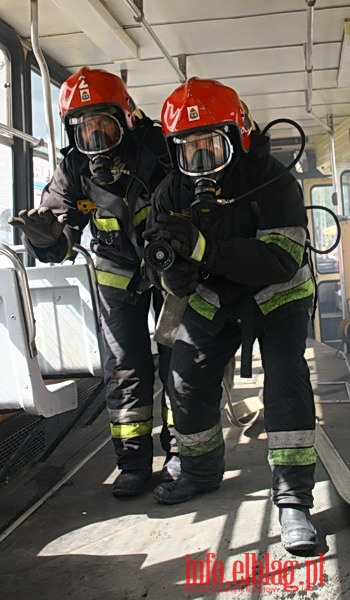 wiczenia poarnicze w zajezdni Tramwajw Elblskich, fot. 25