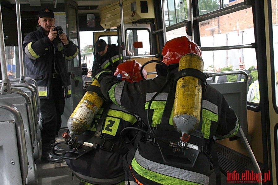 wiczenia poarnicze w zajezdni Tramwajw Elblskich, fot. 26