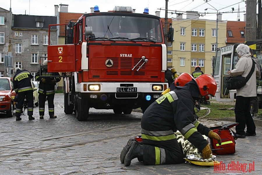 wiczenia poarnicze w zajezdni Tramwajw Elblskich, fot. 28