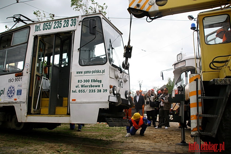 wiczenia poarnicze w zajezdni Tramwajw Elblskich, fot. 32