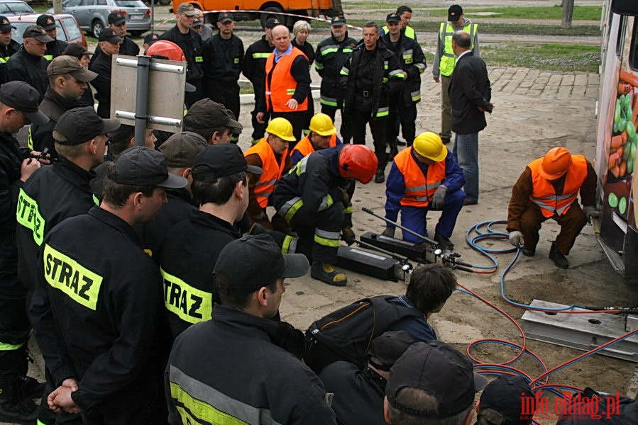 wiczenia poarnicze w zajezdni Tramwajw Elblskich, fot. 39