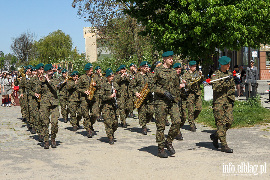 Mieszkacy Elblga przeszli ulicami z 50-metrow flagPolski , fot. 12