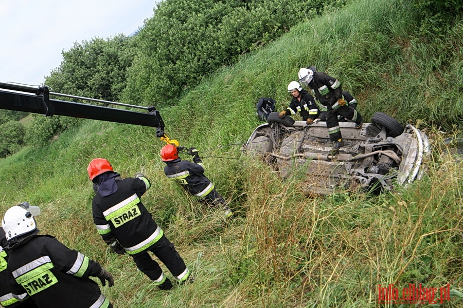 Kolizja na drodze Jegownik - Gronowo Elblskie - opel vectra w rowie, fot. 9