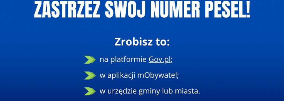 Mieszka�cu, zastrze� sw�j numer pesel!